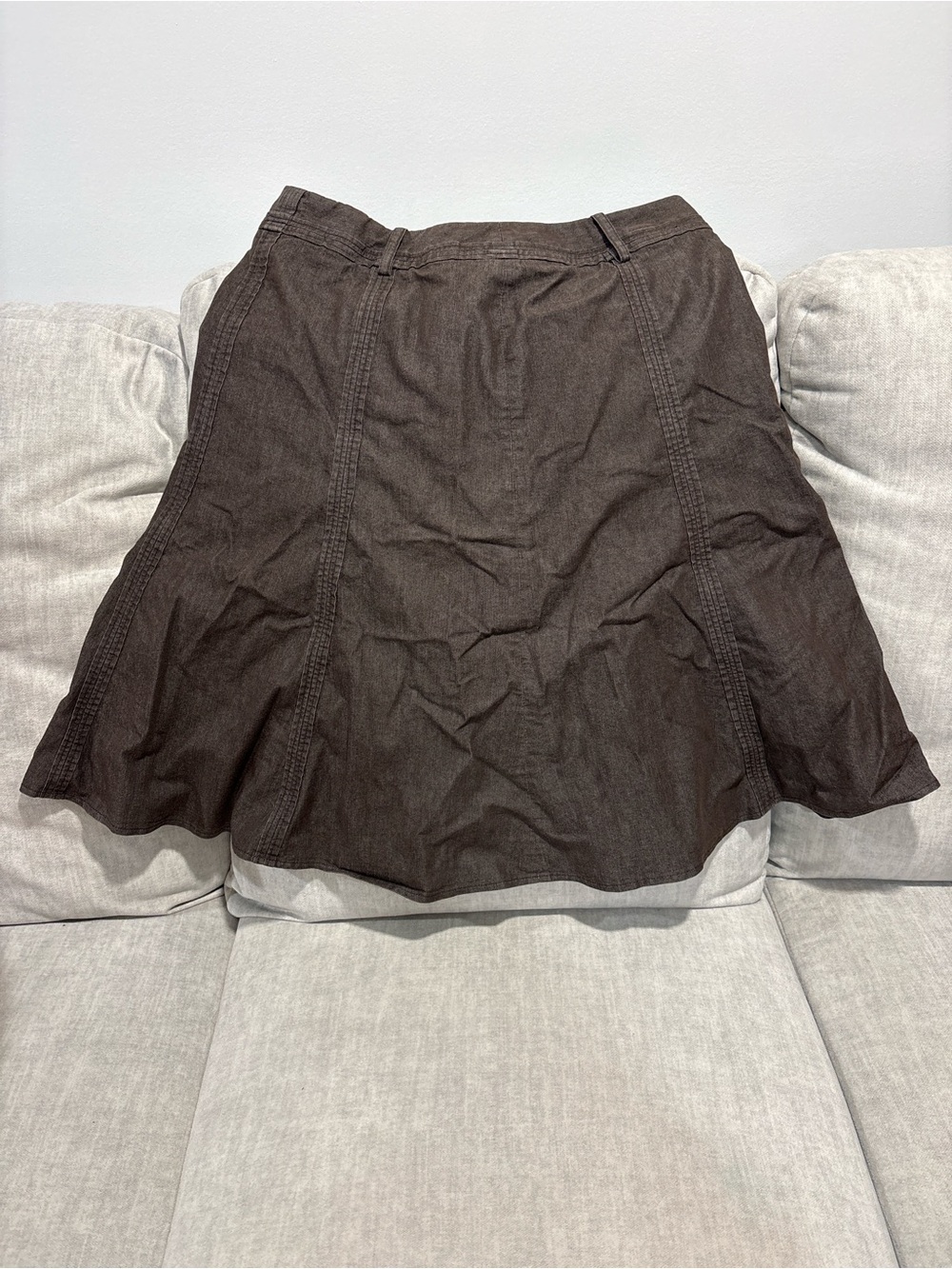 Larry Levine Dark Brown A-Line Midi Skirt